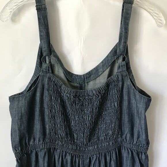 Lane Bryant Jumpsuit Size 18 Womens Cotton Denim Elastic Bodice Side Pockets - Picture 6 of 9